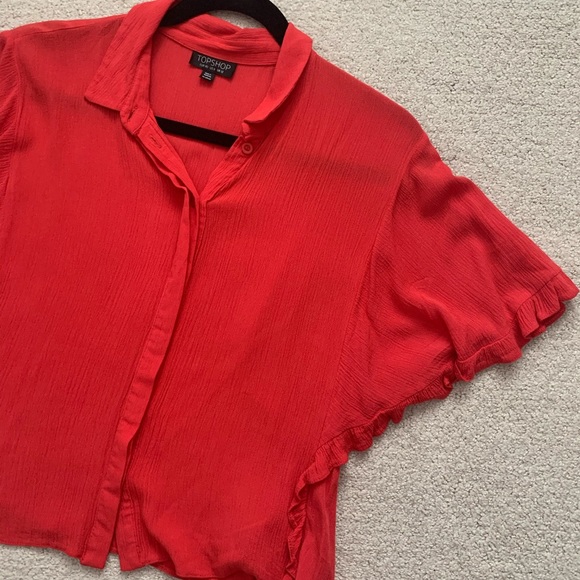 TOPSHOP Ruffle Sleeve Blouse - Picture 4 of 12